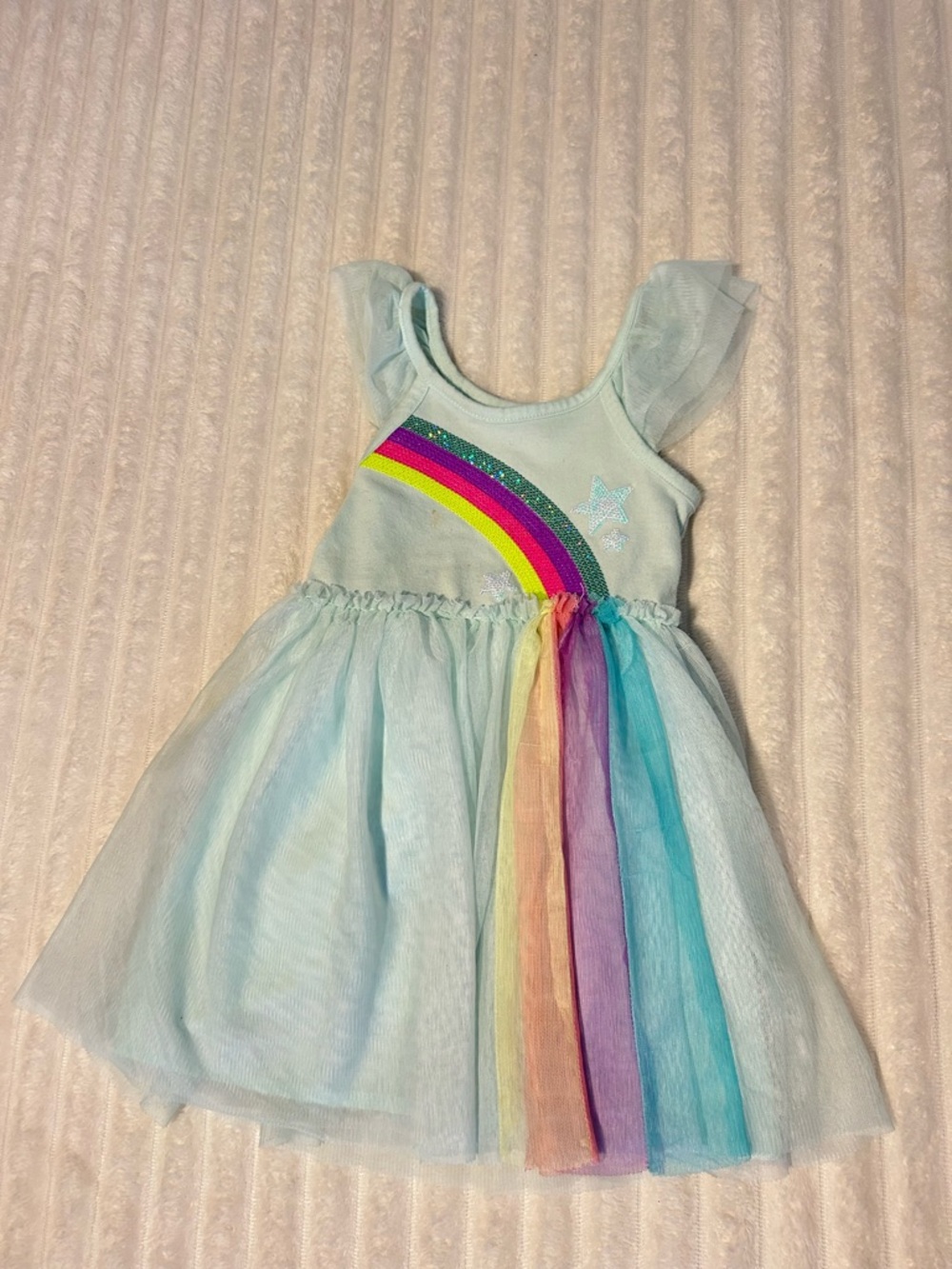 Light Blue Rainbow Tulle Dress for Kids - Sparkle Star Detail by Cat & Jack 2T